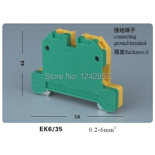 SAK/JXB Series universa connecting ground terminal blocks/earth terminal suit DIN RAIL, type:EK-6/35