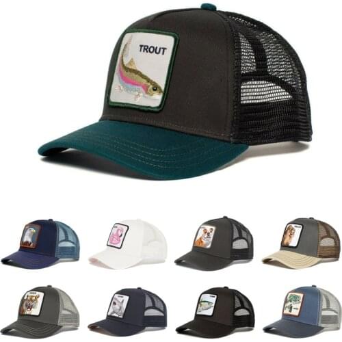 High Quality Fashion Animal TROUT Anime Snapback Cotton Baseball Cap Men Women Hip Hop Dad Mesh Trucker Hat Dropshipping