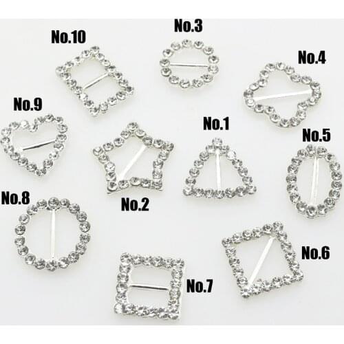 10pcs/lot Variety Crystal Rhinestone Buckles/Alloy Diamond buckles for Wedding Invitation card Decoration DIY Hair Accessories