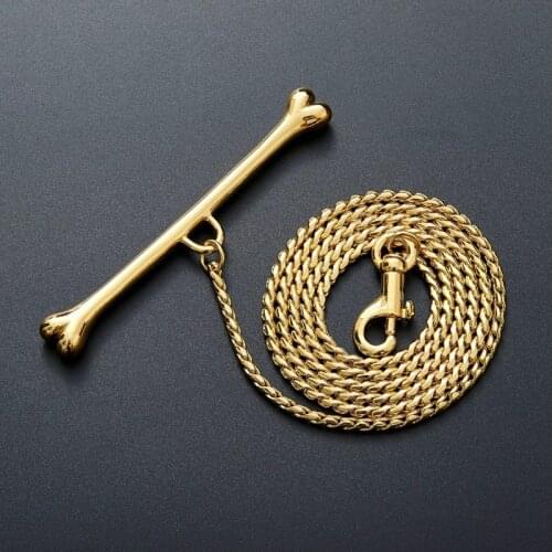 10pcs/lot Stainless steel welded snake chain anti bite chain traction rope gold metal traction rope pet supplies dog chain