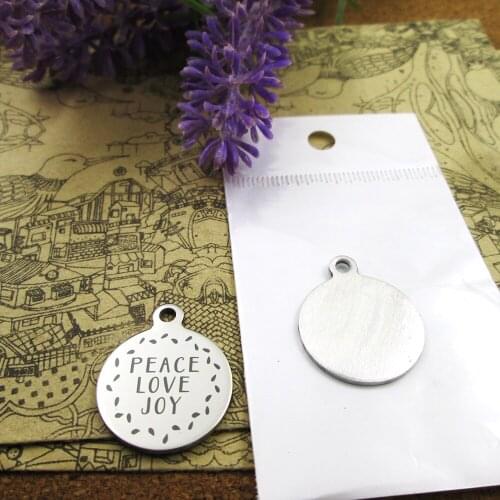 10pcs--"peace love joy "stainless steel charms more style for choosing DIY Charms pendants for necklace