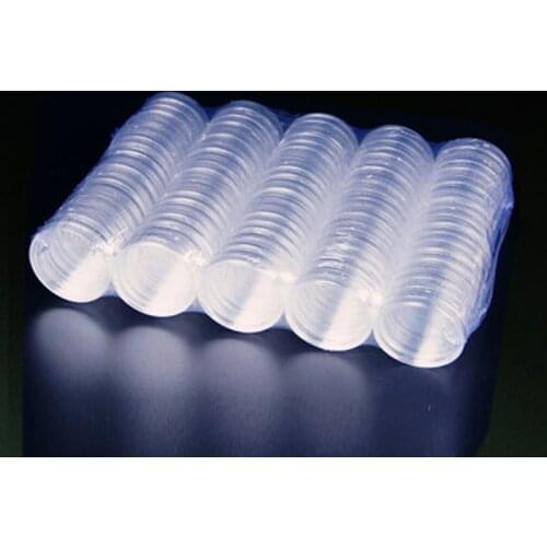 100 Pieces 17 25 30mm 8 Size Clear Plastic Protector Capsules Containers case For Token Board Game Coin Collection Holder Boxes