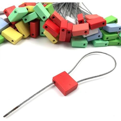 100PCS Strapping Wire Cable Locks Truck Security Aviation Steel Wire Seals Disposable Pull Tight Seals Locks Truck Secur Con