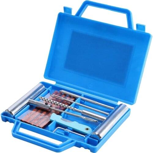 11pcs Car Van Motorcycle Bike Emergency Heavy Duty Tubeless Tire Puncture Professional Repair Kit Plug Set