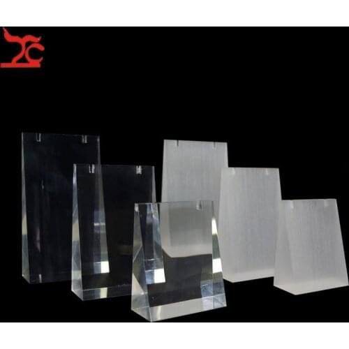 3Pcs/set Acrylic Necklace Pendant Jewelry Display Holder Clear Earrings Exhbit Wedge Rack Shelf Cabinet Window Counter Showcase