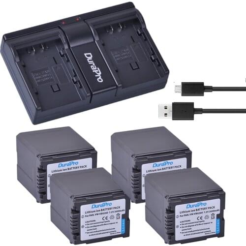 4x 2600mAH VW-VBG260 VW VBG260 Battery +USB Dual Charger For Panasonic HDC-SD3 HDC-SD5 HDC-SD7 VDR-D310 VDR-D50 VDR-D51 SDR-H200