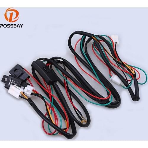 POSSBAY Car Fog Light Wiring Harness Relay LED Driving Fog Lamp Wire Fuse Switch Cable with Switch 12V 40A for Auto Offroad 4x4