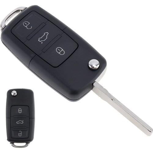 Black 3 Buttons Smart Remote Replacement Key Case No Chip with Uncut Car Flip Key Fit for Volkswagen B5 new
