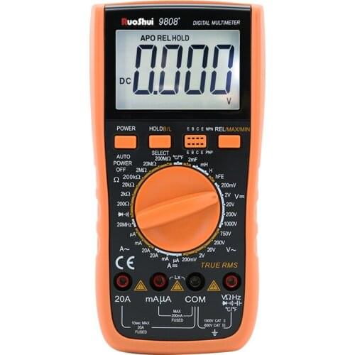 9808+ Digital Multimeter High precision 2000uF capacimeter 10MHz Frequency temperature and inductance measuring with LCR