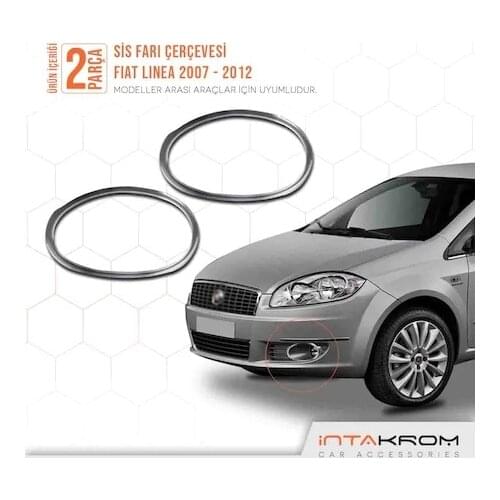 Fiat Linea Chrome Fog light Frame 2 Piece 2007 -2012 Chrome Styling Fog Slot Car Exterior Accessories Modified