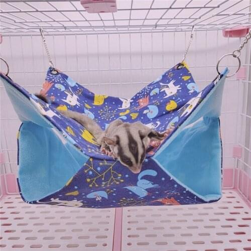Pet Hammock Double Layer Soft Warm Winter Hanging Nest Bird Hamster Chinchilla Squirrel Sleeping Bed Small Pet Supplies