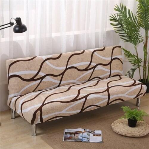 Elastic Anti-slip Sofa Bed Cover Sofa Cove Armless Folding Black Sofa Seat Covers Chair Couch Cover for Sofas for Living Room