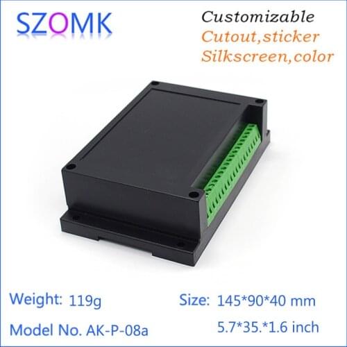 Szomk electronic project box for Diy housing (1 pcs) 145*90*40mm junction housing electronic enclosure box din rail enclosure