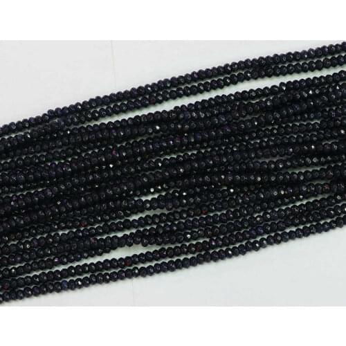 HOT dark blue natural stone dyed jades chalcedony 2x4mm faceted abacus round loose beads diy jewelry 15" B572