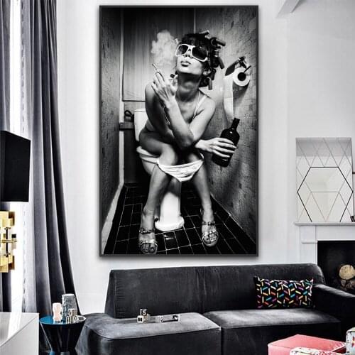 Canvas Painting Sexy Woman Wall Posters And Print Art Canvas Black And White Canvs Prints For Home Wall Decor