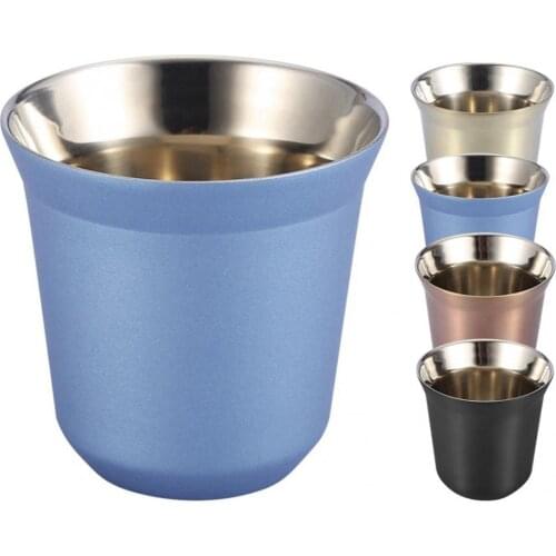 85ML Coffee Mug Portable Double Wall Stainless Steel Cups Reusable Beer Mug Tea Cups Home Kitchen Drinkware