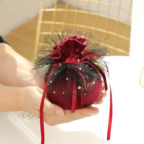 Creative Wedding Candy Box Velvet Candy Bag Flannel Wedding Candy Box European Style Wedding Party Souvenir Candy Boxes Gift Bag