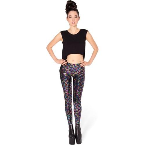 Summer Style Womens Scale Leggings Simulation Mermaid Sexy Pants Digital Print Colorful Leggings