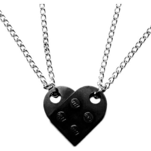 2021 INS Hot 1set Building Brick Heart Necklace for Women Men Lego Elements Couple Valentines Gifts Punk Girlfriend best gift