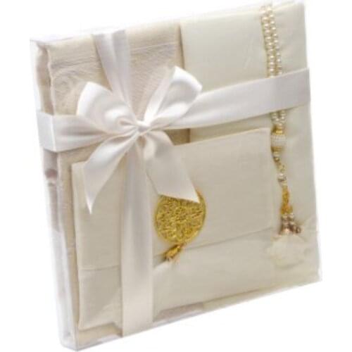 Cotton Taffeta Prayer Rug Cotton 100 Cm Scarf Slub Book Pouch with Brooch and Tassel Slub Covered Allah Swt Lafız 128 Pages Yasin