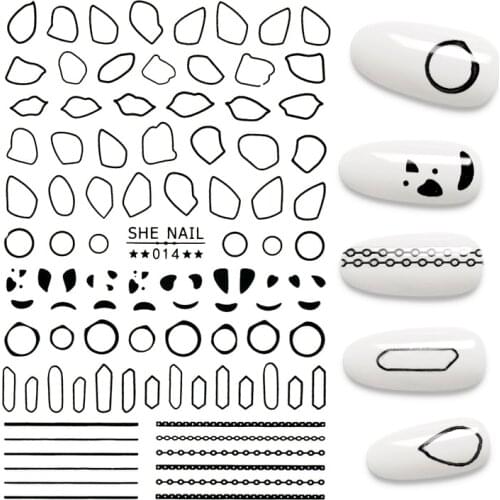 The New Lovely Stars Geometry 3D Nails Art Sticker Self-Adhesive Manicure Accessories