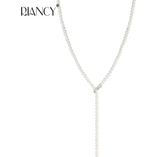 Fashion Long Natural Freshwater Pearl Neckalce For Women, Real Small White Pearl Necklace 85cm Nice Gift Fine Jewelry