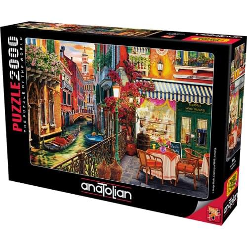 Venetian Cafe 2000 Piece Jigsaw Puzzle Paper Jigsaw Puzzle Educational Mind Intelligence Game Holiday Decoration Table Gift 96x66 Cm horizontal