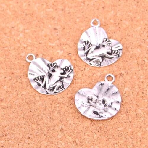 105Pcs frog on lily pad Charms Pendant For DIY Necklace Bracelet Jewelry Making DIY Handmade 18*17mm