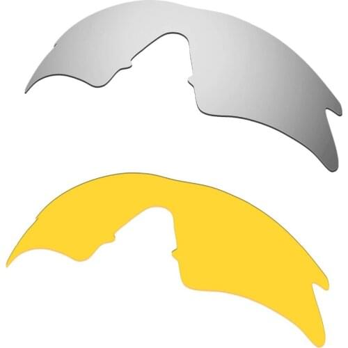 For M Frame Sweep Polarized Replacement Lenses Silver & Transparent Yellow 2 Pairs 100% UVA & UVB Protection HKUCO