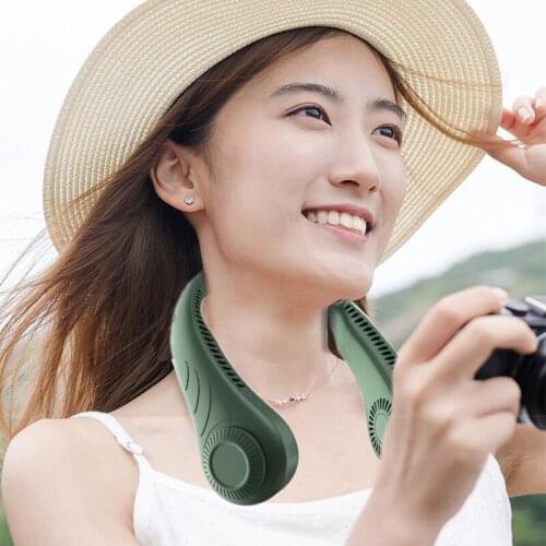 Portable Leafless Neck Fan Mini Bladeless Lazy Neckband USB Rechargeable Mute Sports Fans Outdoor Portatil Abanicos Cooling