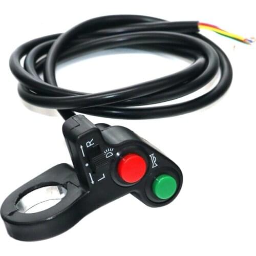 RZOJUNMA 1pc E-Bike Motorcycle 7/8" Handlebar Switch Assembly Electric Scooter Dirt Bike Turn Signal Horn Button ON OFF Switch