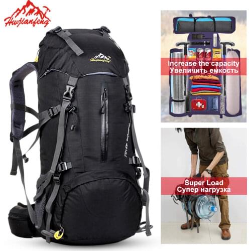Large Capacity 50L Tactical Backpack Men Women Camping Outdoor Travel Mountaineering With Waterproof Bag Sport Bicycle Rucksack