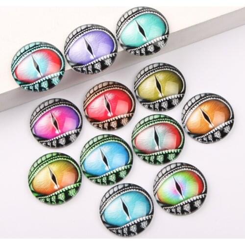 Reidgaller handmade diy mix dragon eyes pupil photo glass cabochon 10mm 12mm 14mm 18mm 20mm 25mm
