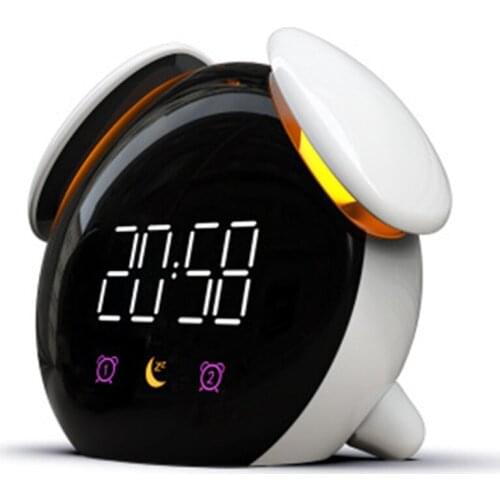 Press Sensor Led Clock Light Colourful Night Light Chargeable 2000MAh Night Lamp Children Bedroom Deside Lamp Alarm Nightlight