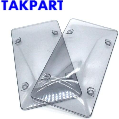 TAKPART 2x Smoked Flat License Plate Cover Shield Tinted Plastic Tag Protector
