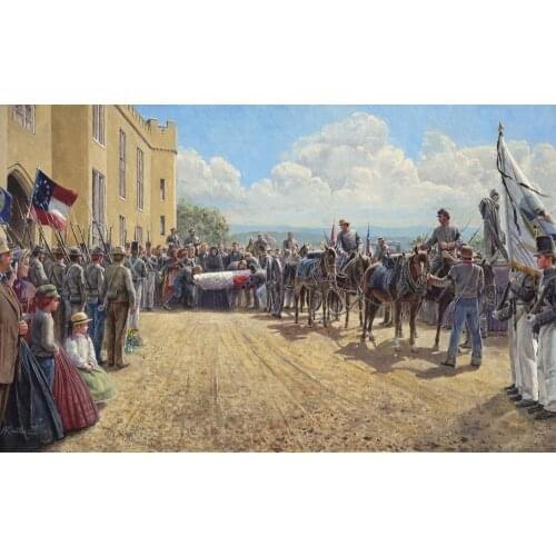 TOP ART- The Civil War, Jackson\s Funeral, Last Tribute of Respect, 1863 print art painting on canvas --good quality