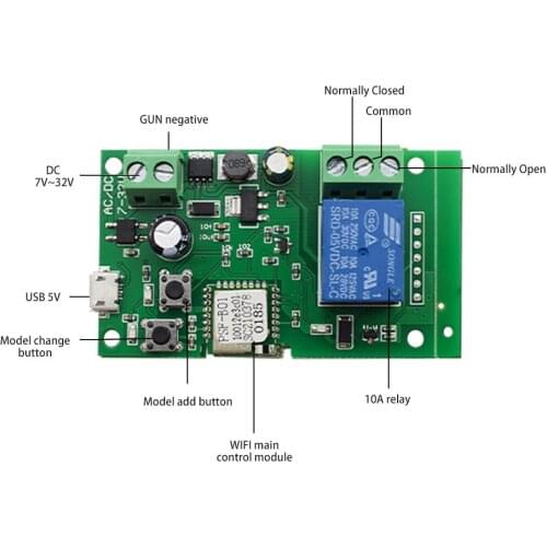 Smart WiFi Remote Control DIY Wireless Switch Universal Module Receiver 5V 12V 32V self-locking Wifi Switch Timer for Smart Home