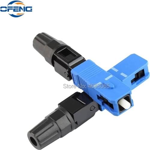 100 PCS Embedded SC UPC Fiber Optic Fast Connector FTTH single-mode fiber optic SC quick connector SC Connector Free shipping