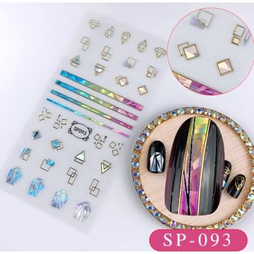 1pc Rhinestones Bronzing Holographic Nail Sticker DIY Transfer Nail Art Decoration Decal Designer Charms Nail Equipment 60X120mm