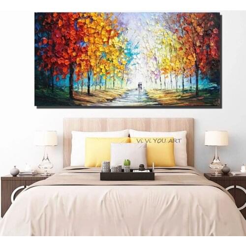100% oil painting Large Hand Painted Landscape Abstract Canvas paintings For Modern Home Living Room Salon Decoration Wall Art