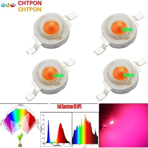 100pcs/lot 1w 3w 5w full spectrum led grow light chip , best bridgelux led grow chip for indoor plant grow