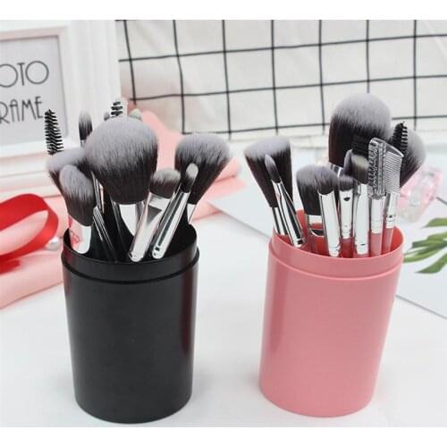 12PCS Women Professional Makeup Brush Set Creative Foundation Brush Blush Brush with Brush Holder Makeup Tools Accessories