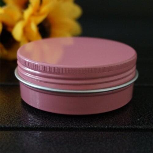 15/30/50/60/80/100/150g pink round aluminum box metal tin cans DIY cream refillable jar tea Aluminum Pot empty pink containers