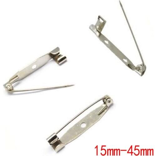 15mm-45mm DIY Brooch Pins Brooch Safety Lock Pin Brooch Base Back Bar Pins Simple Brooch Jewelry Accessory Components