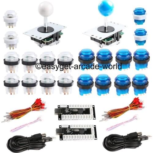 Arcade Games DIY Bundle Kits USB Encoder To PC Joystick 5 Pin Rockers + 20 x LED Illuminated Push Buttons For USB MAME Cabinet