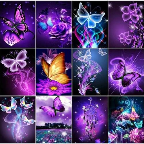Diamond Mosaic Butterfly Diamond Painting 5D Full Square/Round Cross Stitch Kit Animals Rhinestones Gift Home Decor Needlework 4