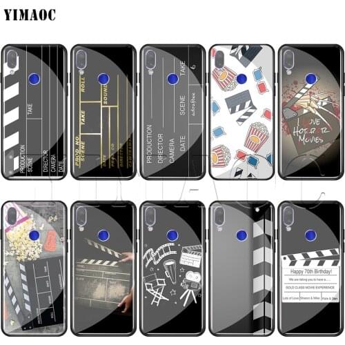 YIMAOC Film Movie Clapperboard Tempered Glass Case for xiaomi redmi note 4X 5 6 7 Pro 6A 8 9 A1 A2 Pocophone F1