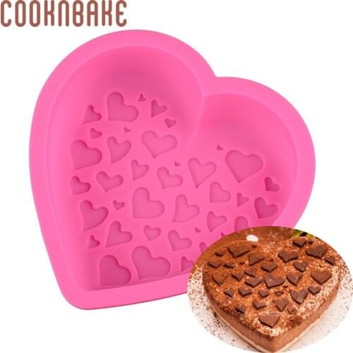 COOKNBAKE Silicone Mold for Cake heart shape cupcake pastry baking form small Cake bread pudding form DIY birthday wedding