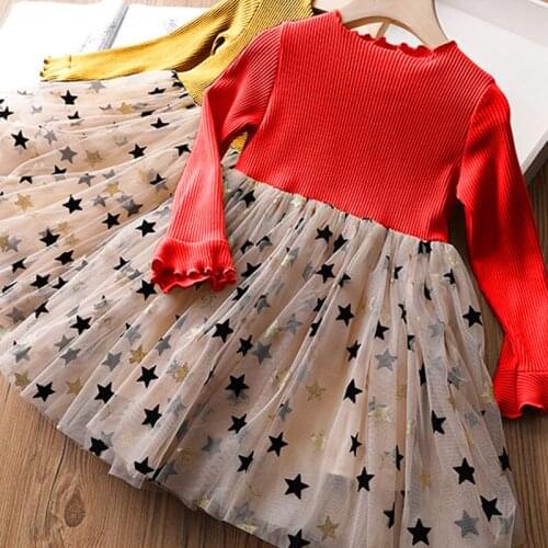 Kids Dresses for Girls Chritmas Dress Childrens Clothing Princess Party Dresses for Girls Long sleeves Clothes for 3 4 5 6 7 8T