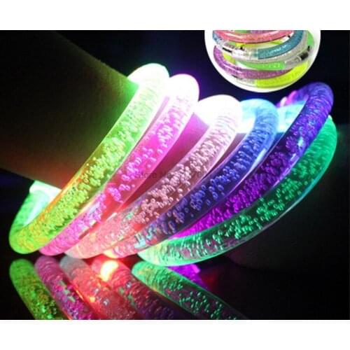 DHL 500pcs Flash bracelet LED light emitting electronic childrens toys Colorful luminous bracelet bracelet